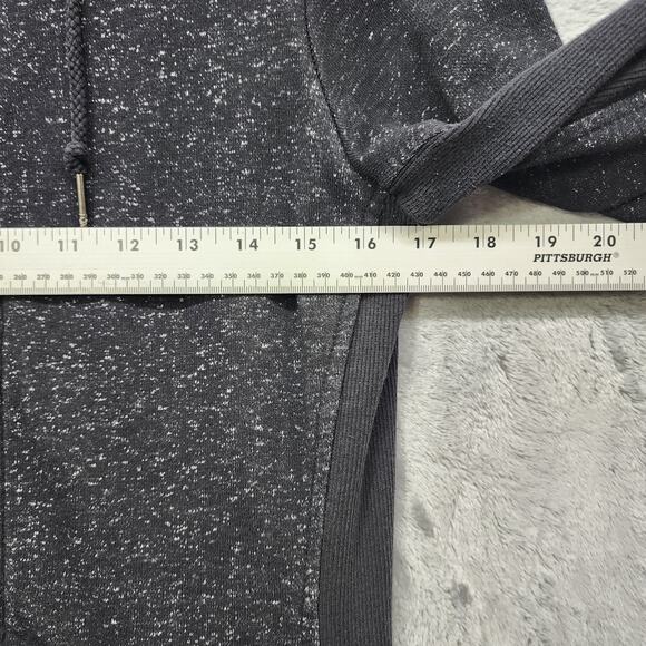 Vintage Fox Racing Jacket Women L Black Speckled Knit Button Front Hooded Casual - Picture 11 of 13